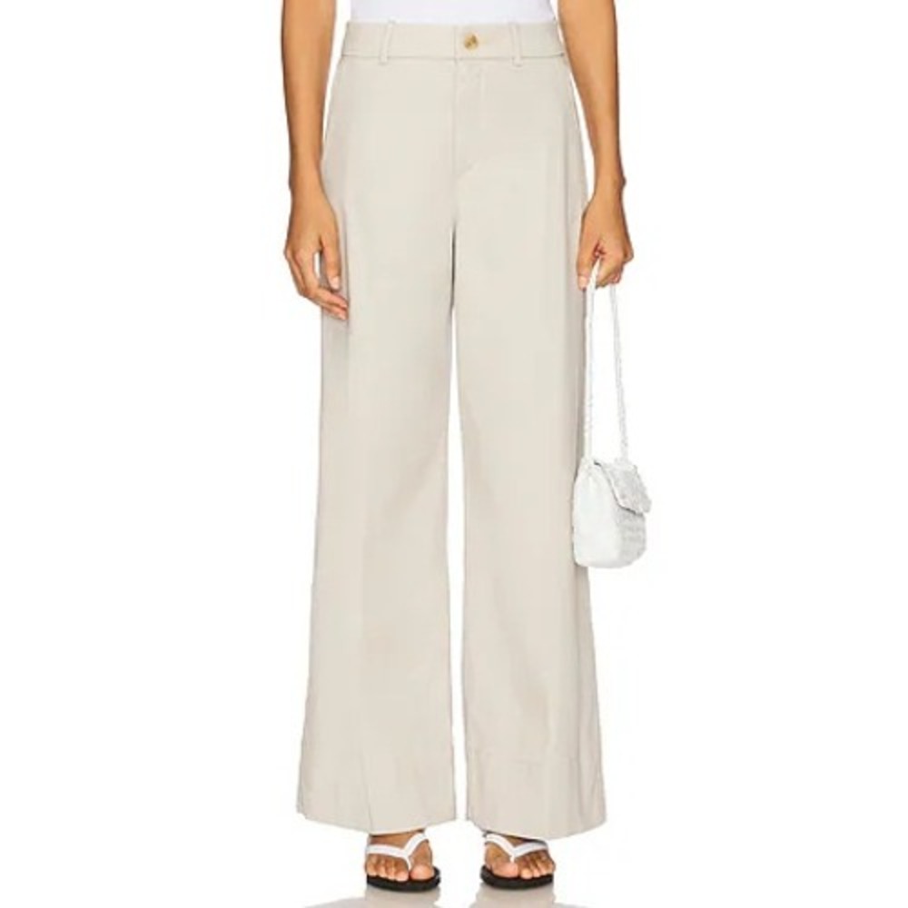 Spanx Women's Stretch Twill Wide Leg Pants Cream Large
